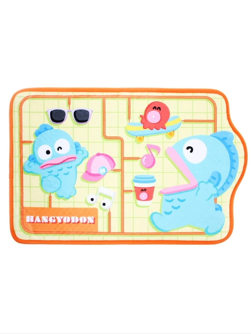 Sanrio Hangyodon Summer Themed Floor Mat Orange